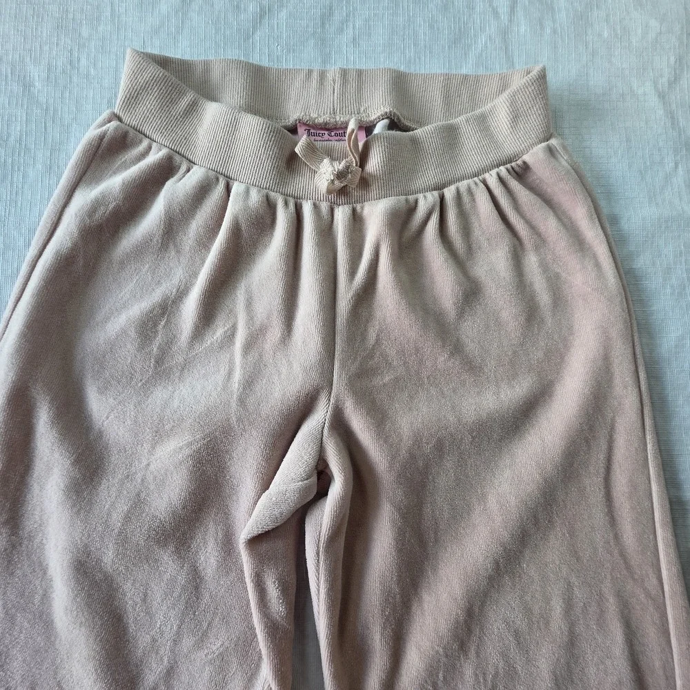Juicy Couture Kids Velour Jogger Sweatpants Sz 12 Pink Gold Logo Soft balletcore